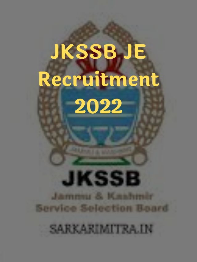 JKSSB JE Recruitment 2022