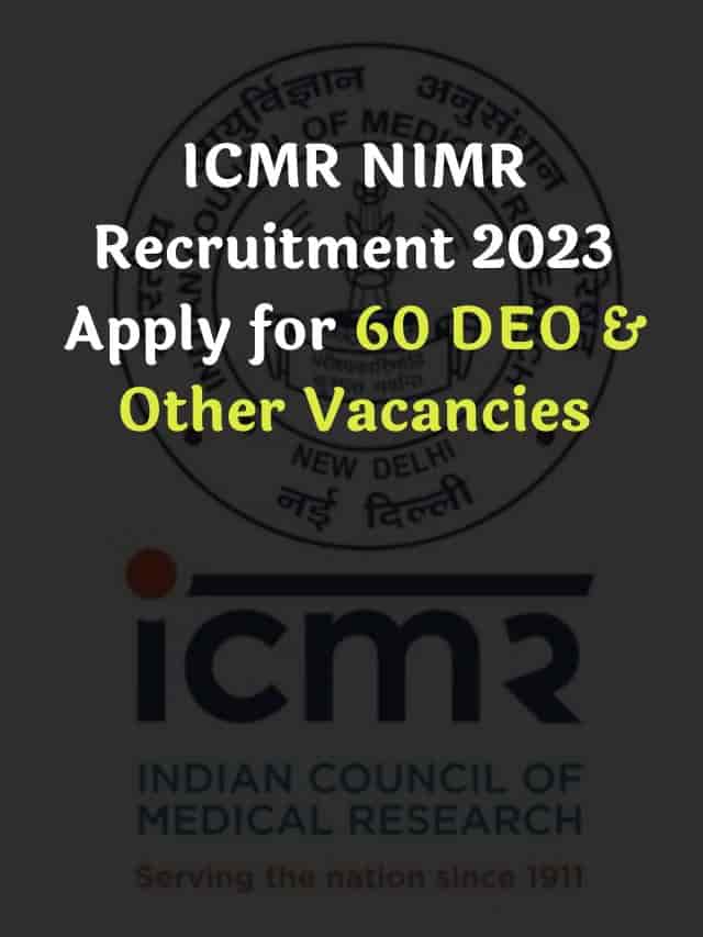 Icmr Nimr Recruitment