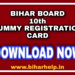 Bihar Board 10th Dummy Registration Card 2022