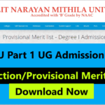 LNMU Provisional Merit List 2021 - LNMU Part 1 UG Admission Selection/Provisional Merit List 2021