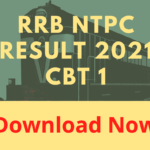 RRB NTPC result 2021 CBT 1