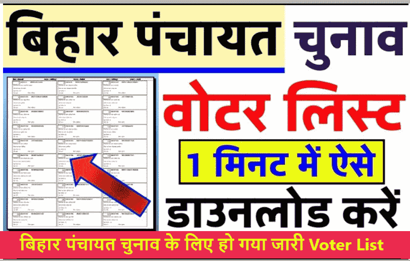 बिहार पंचायत वोटर लिस्ट डाउनलोड कैसे करें | Bihar Panchayat Voter List 2021 Download Now