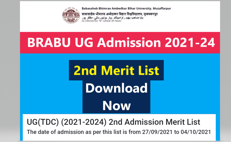 BRABU UG 2nd Merit List 2021