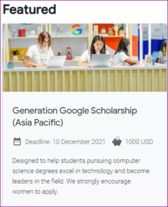 Google Scholarship 2021