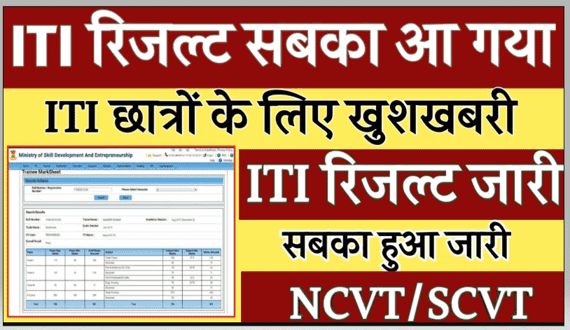NCVT ITI Result 2021 | Check NCVT ITI Result 2021 at ncvtmis.gov.in Check Now
