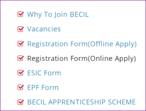 BECIL Various Post Online Form 2021