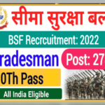 BSF Constable Tradesman Recruitment 2022 Online Apply For 2788 Post @rectt.bsf.gov.in