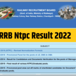 RRB Ntpc Result 2022
