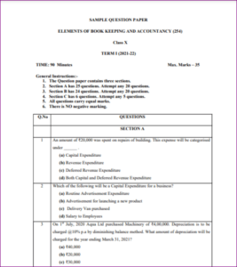 CBSE Sample Paper 2022 Term 2 2022