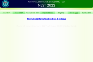 NEST Exam Form 2022