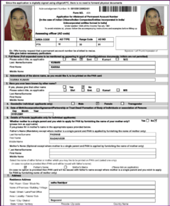 Instant E Pan Card Application Form