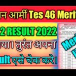 Indian Army TES 46 Merit List 2022
