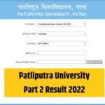 Patliputra University Part 2 Result 2022