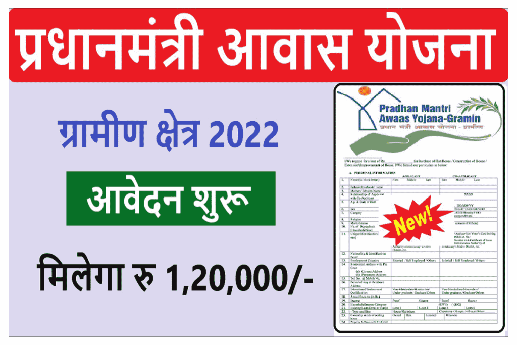 Pradhan Mantri Awas Yojana Gramin 2022 प्रधानमंत्री आवास योजना ग्रामीण आवेदन शुरू मिलेगा 1 लाख