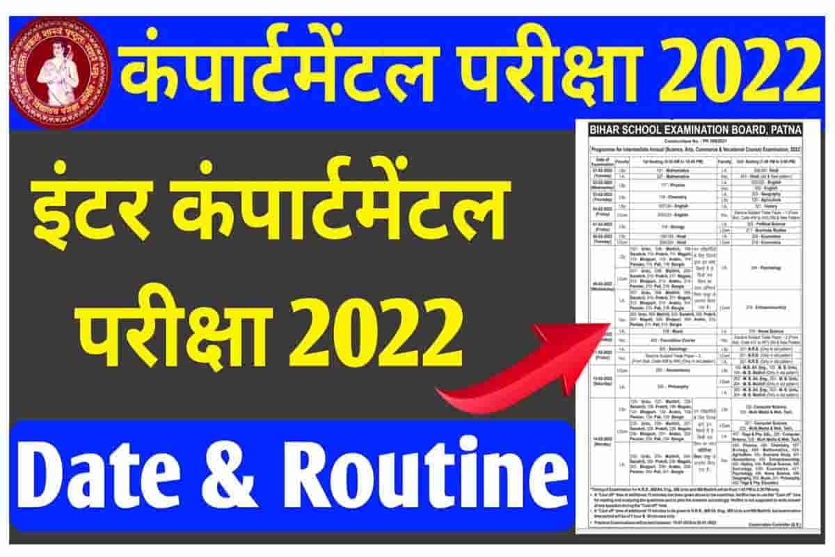 Bihar Board 12th Compartmental Exam Date 2022