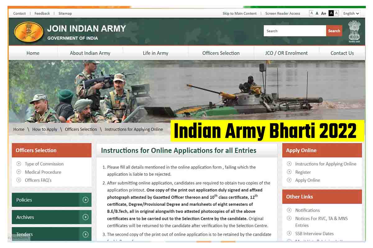 Indian Army Bharti 2022