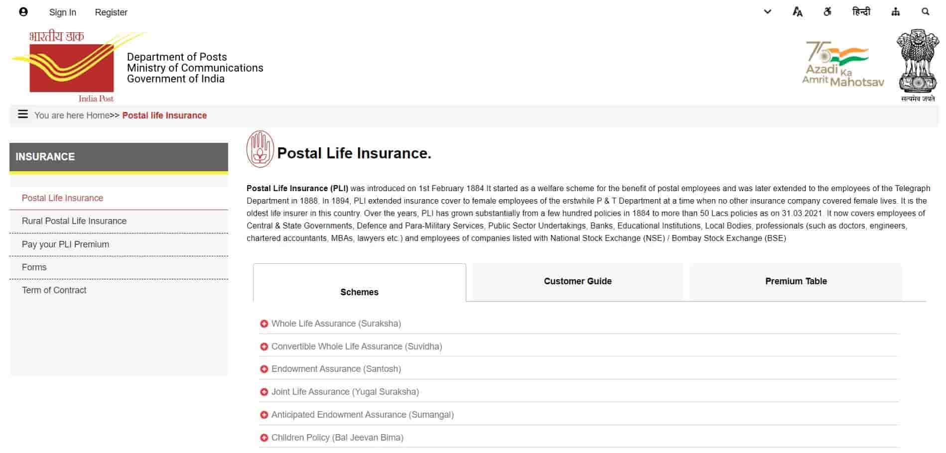 Post Office Life Insurance Plan