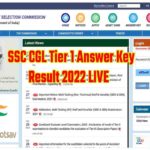 SSC CGL Tier 1 Answer Key & Result 2022 LIVE