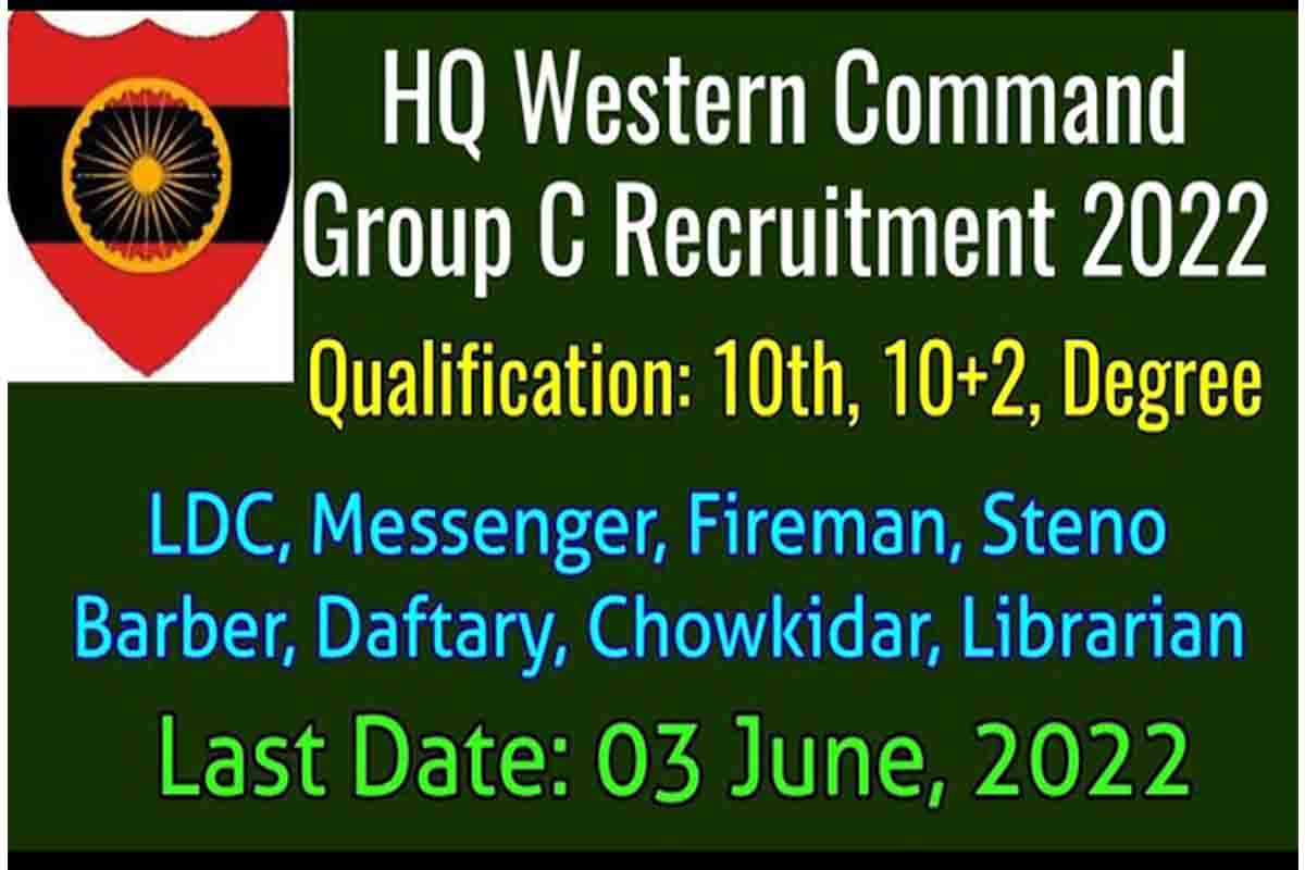 Western Command Recruitment 2022