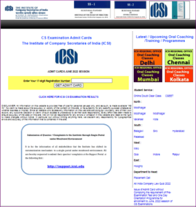 ICSI CS June Admit Card 2022