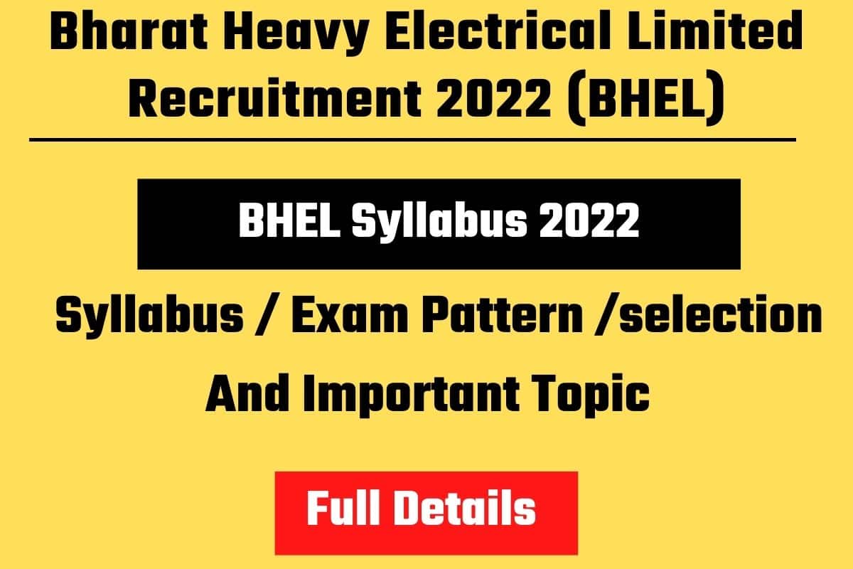 BHEL Syllabus 2022