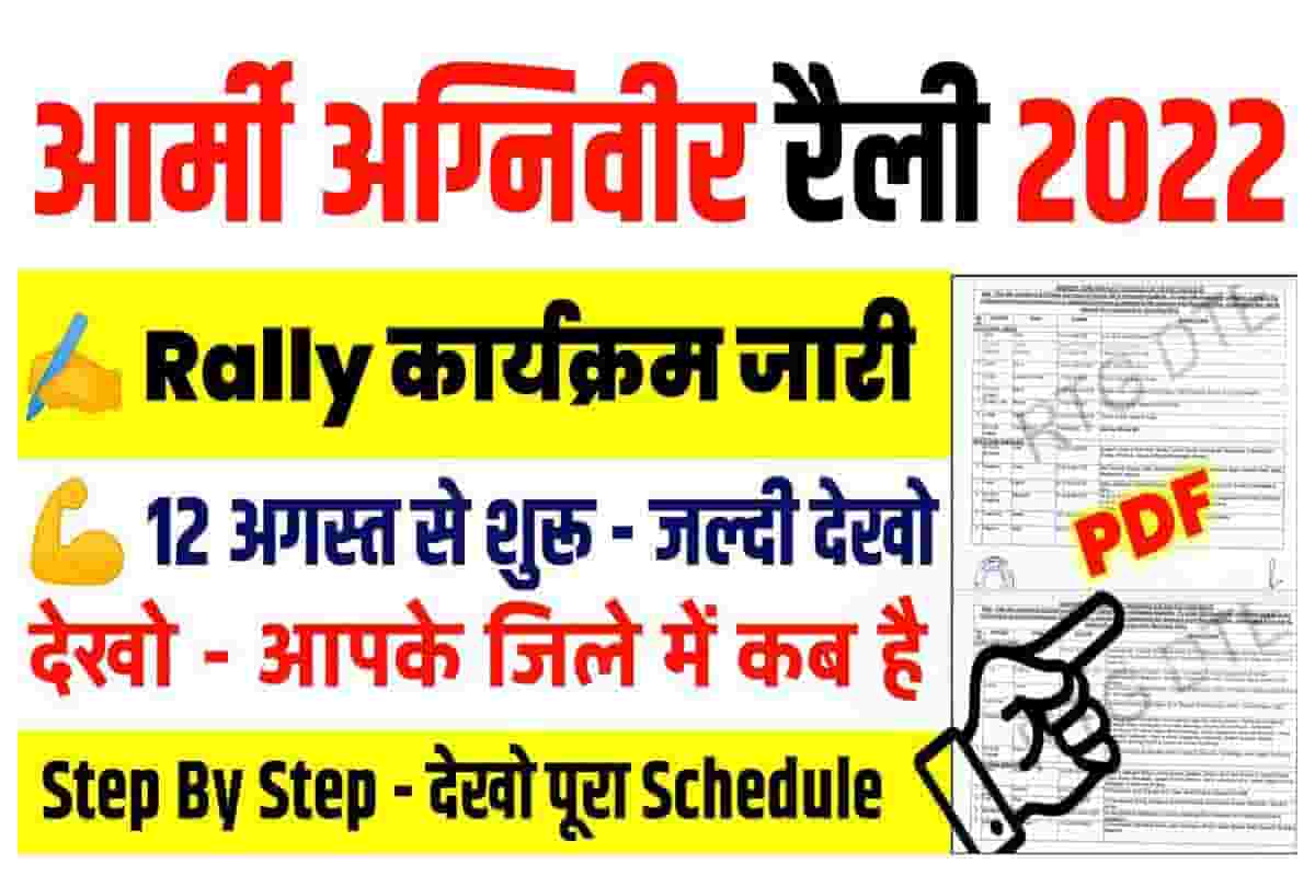 Indian Army Agniveer Rally Schedule 2022
