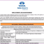 TATA Project Recruitment 2022