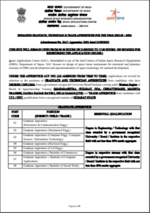 ISRO SAC Apprentice Recruitment 2022 