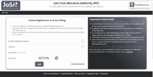 JOSAA 1st Round Seat Allotment 2022
