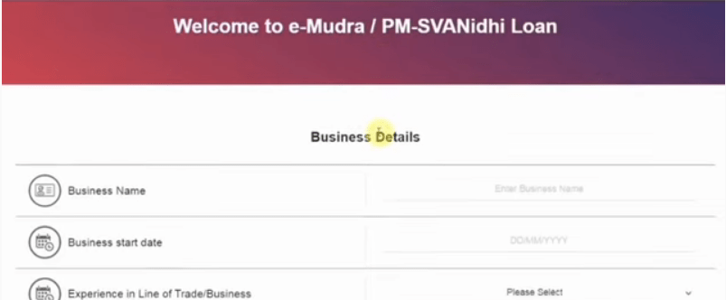 SBI E Mudra Loan 2025 Official Website Screenshot.