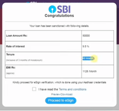 SBI E Mudra Loan 2025 Official Website Screenshot.
