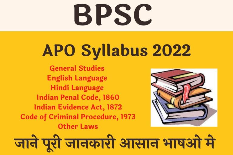 BPSC APO Syllabus 2022 Detailed Subject-wise Syllabus