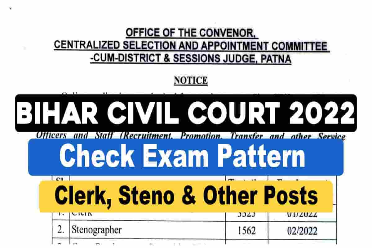 Bihar Civil Court Clerk Syllabus 2022