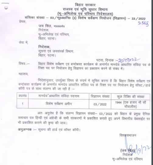 Bihar DLRS Recruitment 2022,