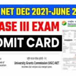 UGC NET Phase 3 Admit Card 2022