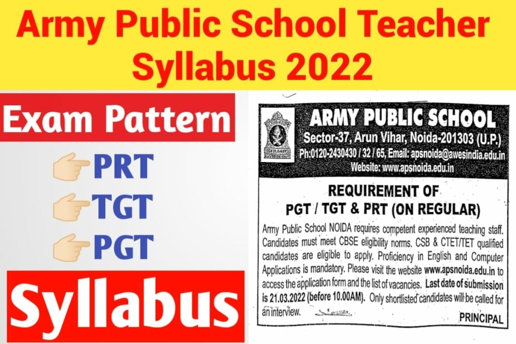 Army Public School Teacher Syllabus 2022