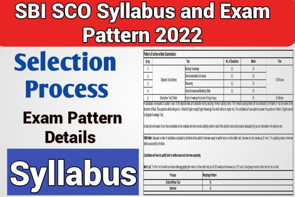 SBI SCO Syllabus 2022& Exam Pattern PDF Download