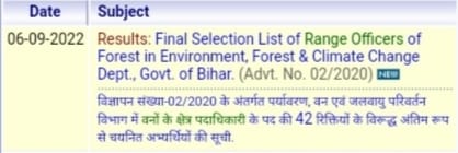 How to Check BPSSC Forest Range Officer Final Result 2022?