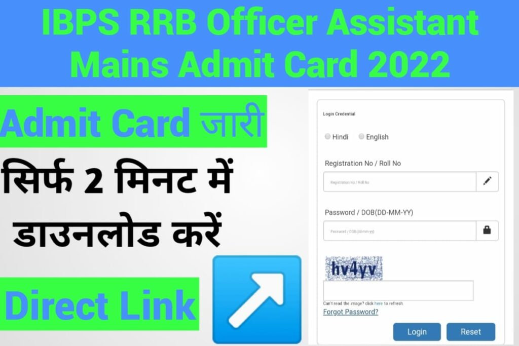 IBPS RRB Office Assistant Mains Admit Card 2022