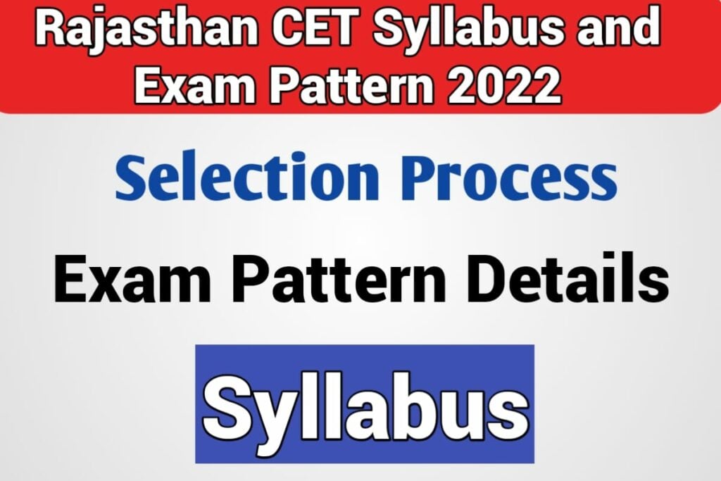 Rajasthan CET Syllabus 2022