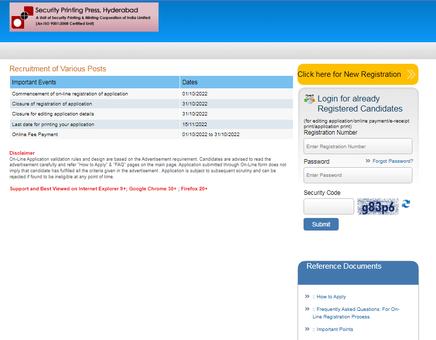 Security Printing Press Hyderabad Recruitment 2022 Online Apply For 83