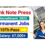 Bank Note Press Recruitment 2022