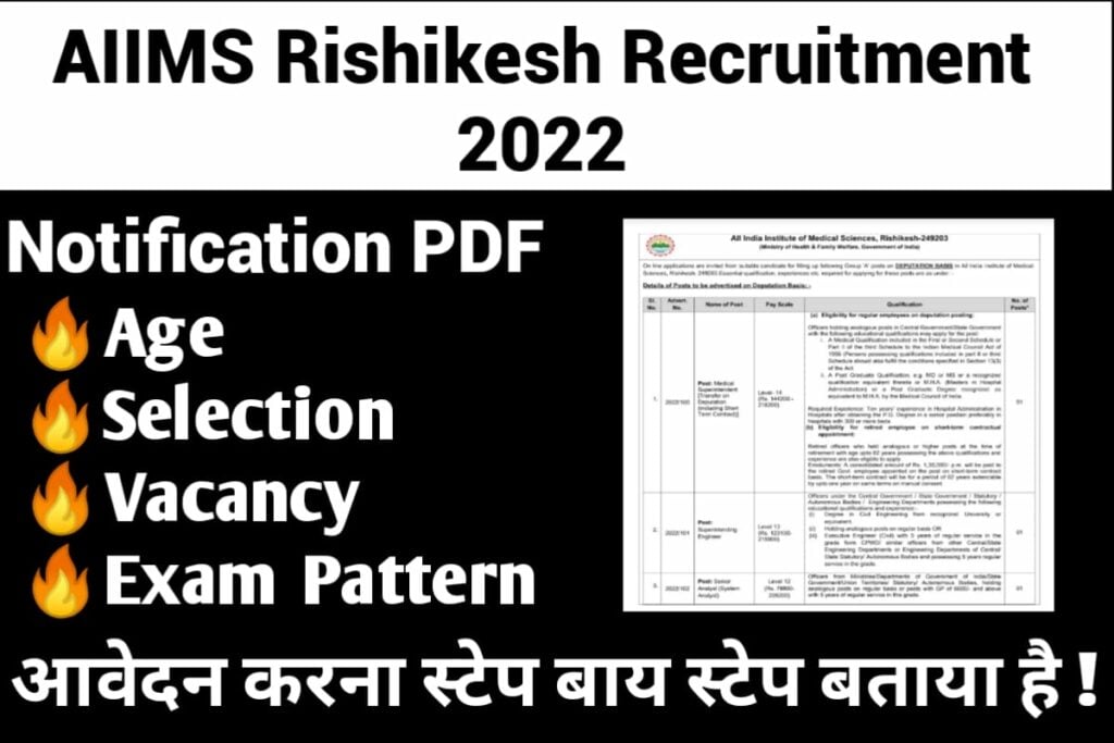 AIIMS Rishikesh Group A Recruitment 2022