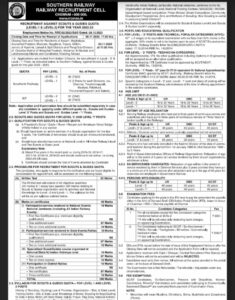 Southern Railway Scouts & Guides Quota Recruitment 2022