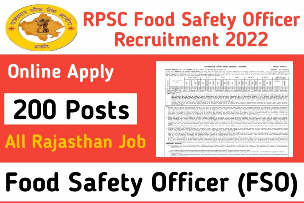 Rajasthan Food Safety Officer Recruitment 2022