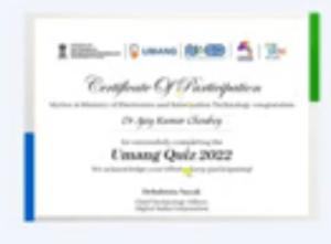 Free Certificate By Government Department On Quiz