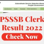 PSSSB Clerk Result 2022
