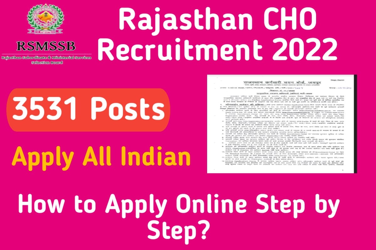 Rajasthan CHO Recruitment 2022