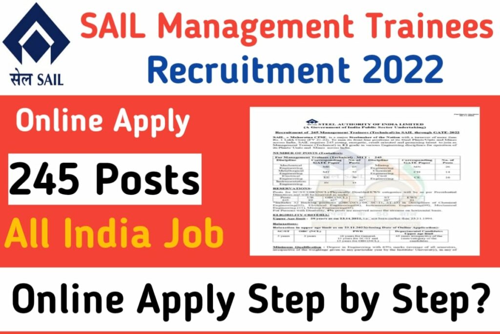 SAIL Management Trainees Recruitment 2022