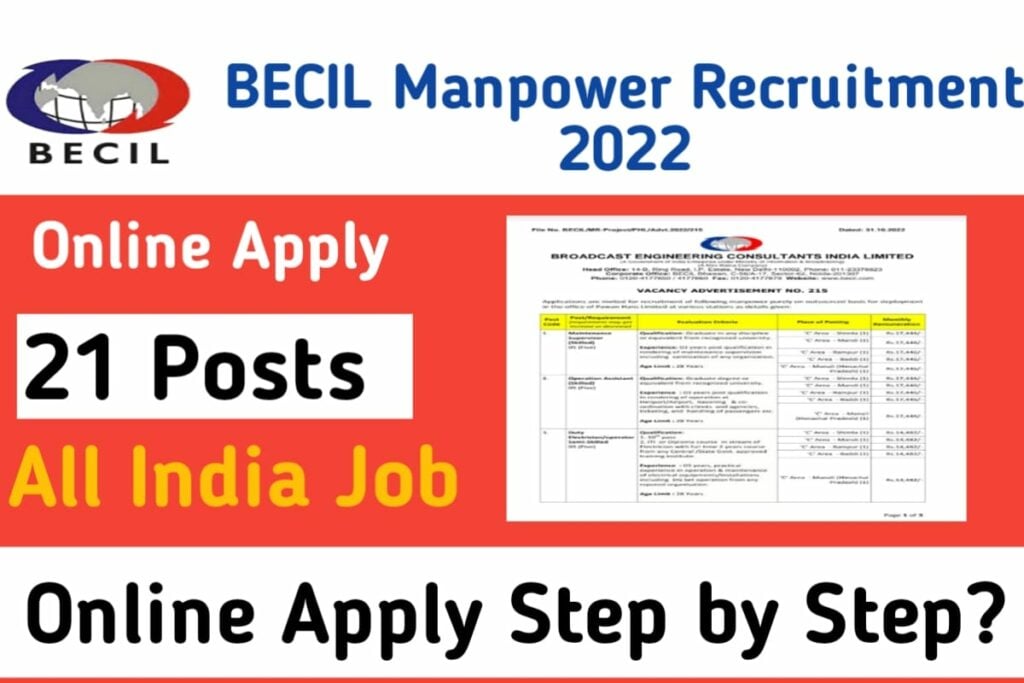 BECIL Manpower Recruitment 2022